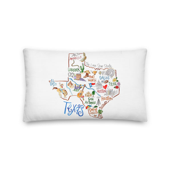 Retailer Corpus Christi Map Pillow - Texas Map Map Pillow 18x18