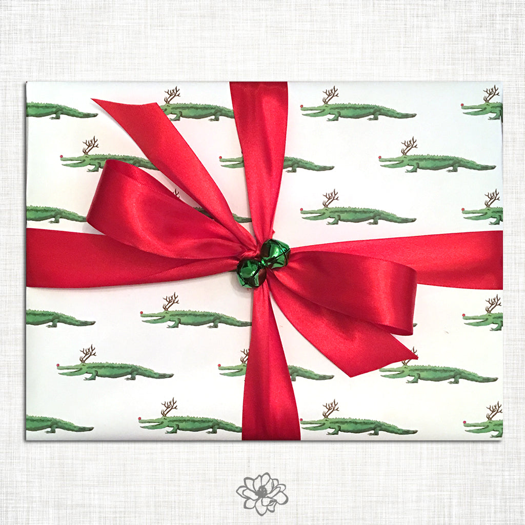 Alligator Reindeer Ball Ornament - Magnolia Creative Co.