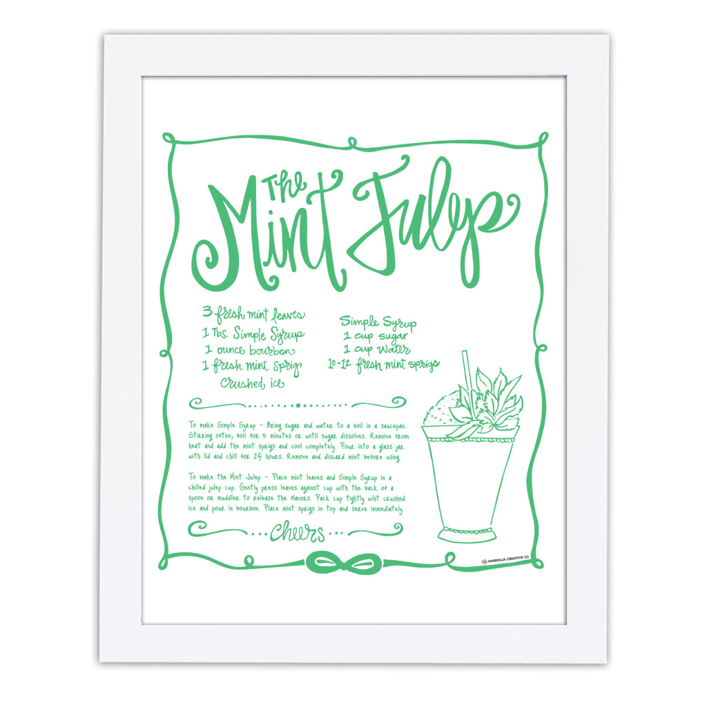 Mint Julep Recipe Hand Towel