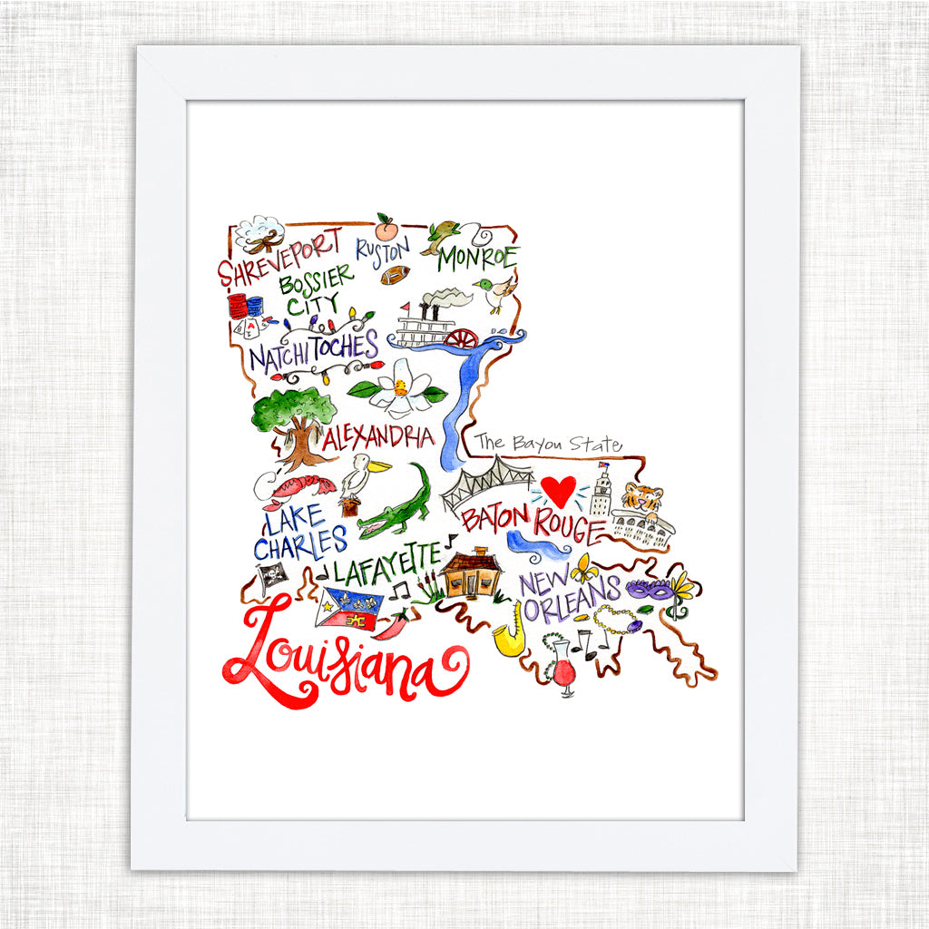 Louisiana Map Poster: Affordable and Thoughtful Gift for Missing Home